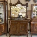 آینه و کنسول چوبی شیک قهوه ای