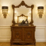 آینه و کنسول چوبی شیک قهوه ای