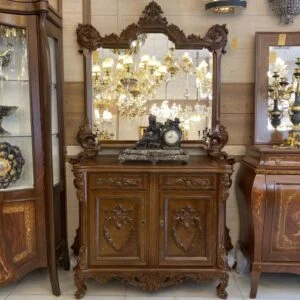 آینه و کنسول چوبی شیک قهوه ای