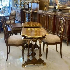 میز بازی تخته نرد و شطرنج چوبی کشویی