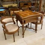 میز بازی قهوه ای تخته نرد و شطرنج