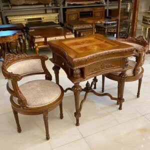 میز بازی قهوه ای تخته نرد و شطرنج