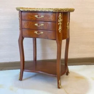 میز تلفن چوبی سه کشو