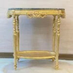 میز چوبی طلایی منبت کاری شده