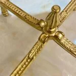 پایه میز طلایی چوبی