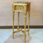 میز تلفن طلایی چوبی مربع