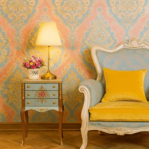 میز تلفن جدید آبی و قهوه ای