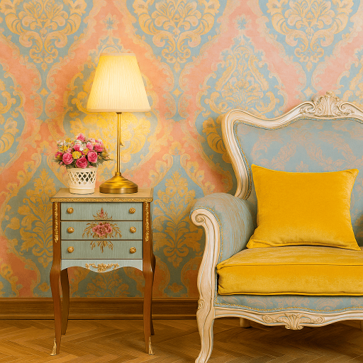 میز تلفن جدید آبی و قهوه ای