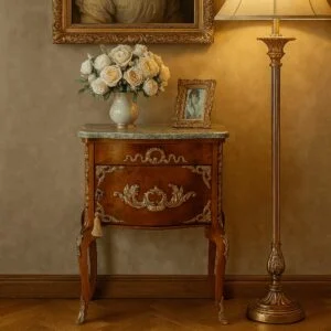 میز تلفن شیک قهوه ای