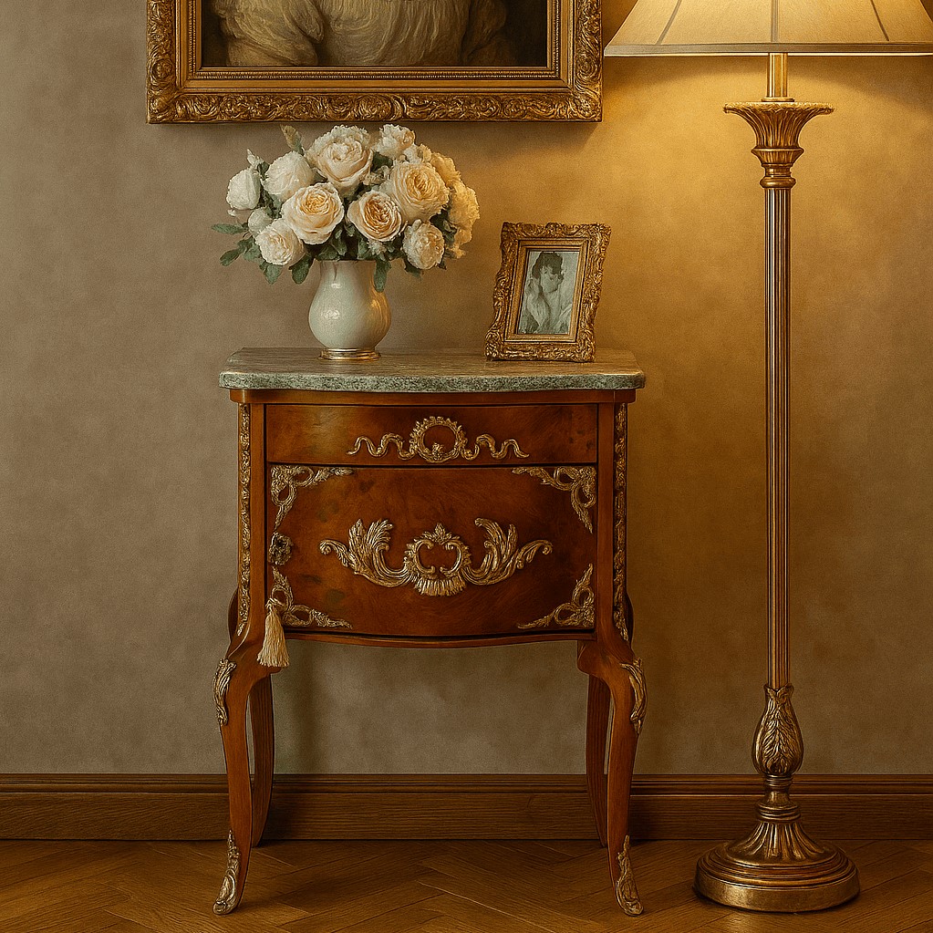 میز تلفن شیک قهوه ای