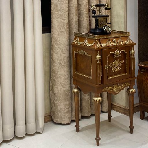 میز تلفن شیک قهوه ای