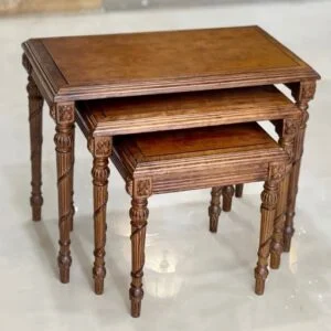 میز عسلی قهوه ای شیک سه تکه