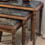 بدنه میز عسلی قهوه ای شیک منبت