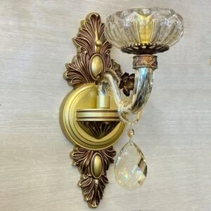 لوستر دیواری شیک طلایی گل برنز