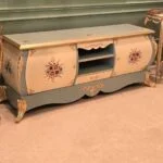 میز تلویزیون آبی و کرم جدید