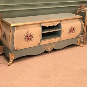 میز تلویزیون آبی و کرم جدید