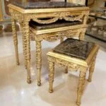 میز عسلی طلایی چوبی