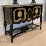 میز کنسول چوبی بدون آینه مشکی برنز طلا