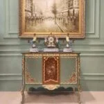 کنسول چوبی جدید سبز و قهوه ای شیک