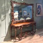 آینه کنسول چوبی قهوه ای شیک پرمنبت