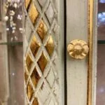 منبت کاری بدنه ویترین چوبی شیک آبی