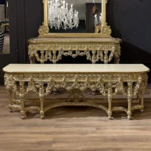 میز تلویزیون طلایی پتینه و پرمنبت