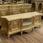 میز تلویزیون طلایی کلاسیک منبت