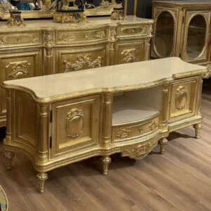 میز تلویزیون طلایی کلاسیک منبت