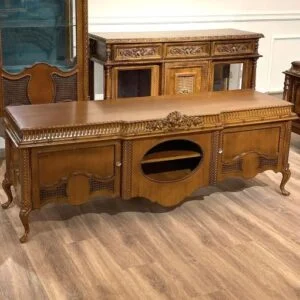 میز تلویزیون کلاسیک قهوه ای منبت