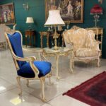 ست مبل طلایی و آبی