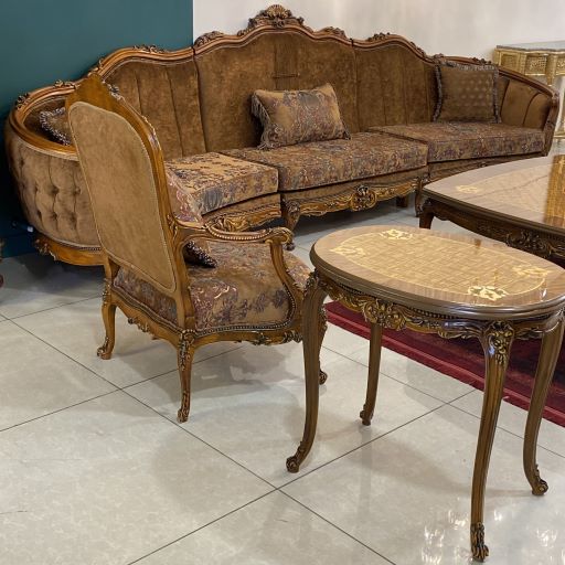 مبلمان کلاسیک شیک قهوه ای ژانت