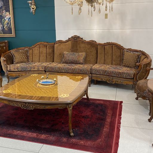 مبلمان کلاسیک شیک قهوه ای ژانت