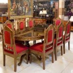میز ناهارخوری شیک هشت نفره چوب و صدف